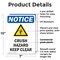 Signmission Crush Hazard Keep Clear OSHA Notice Sign, Plastic, 7in W x 10in L, 2PK OS-2PACK-NS-P-710-V-10848 - alternate 5